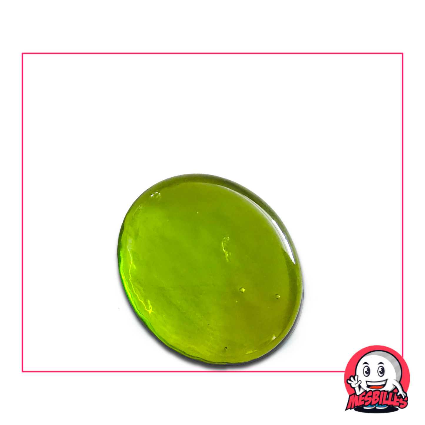 Flat Marble translucent Green-Yellow 30 mm named Light Green-Yellow - sold separately on My-Glassmarbles.com