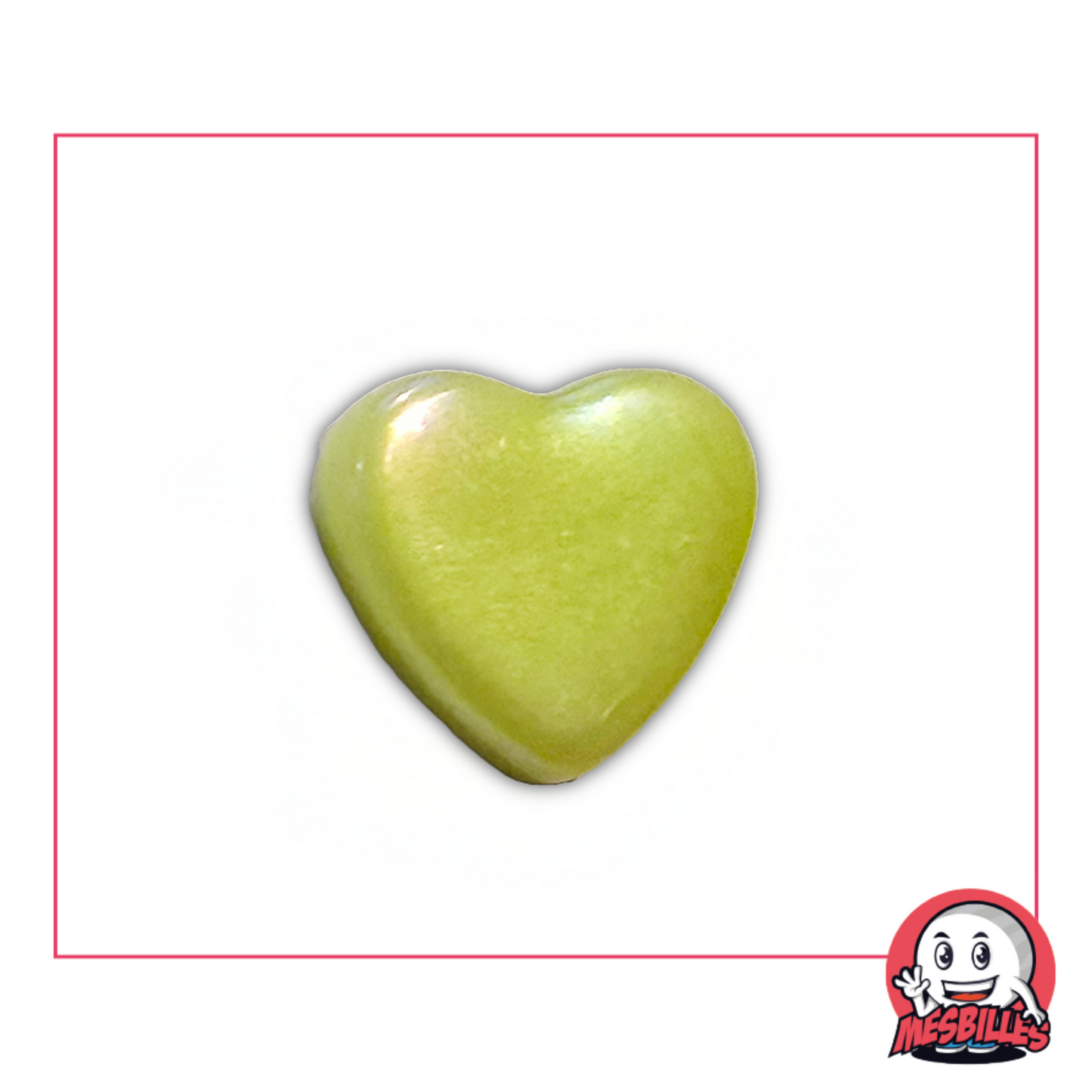1 Marble Heart Green-Yellow Glossy extra flat