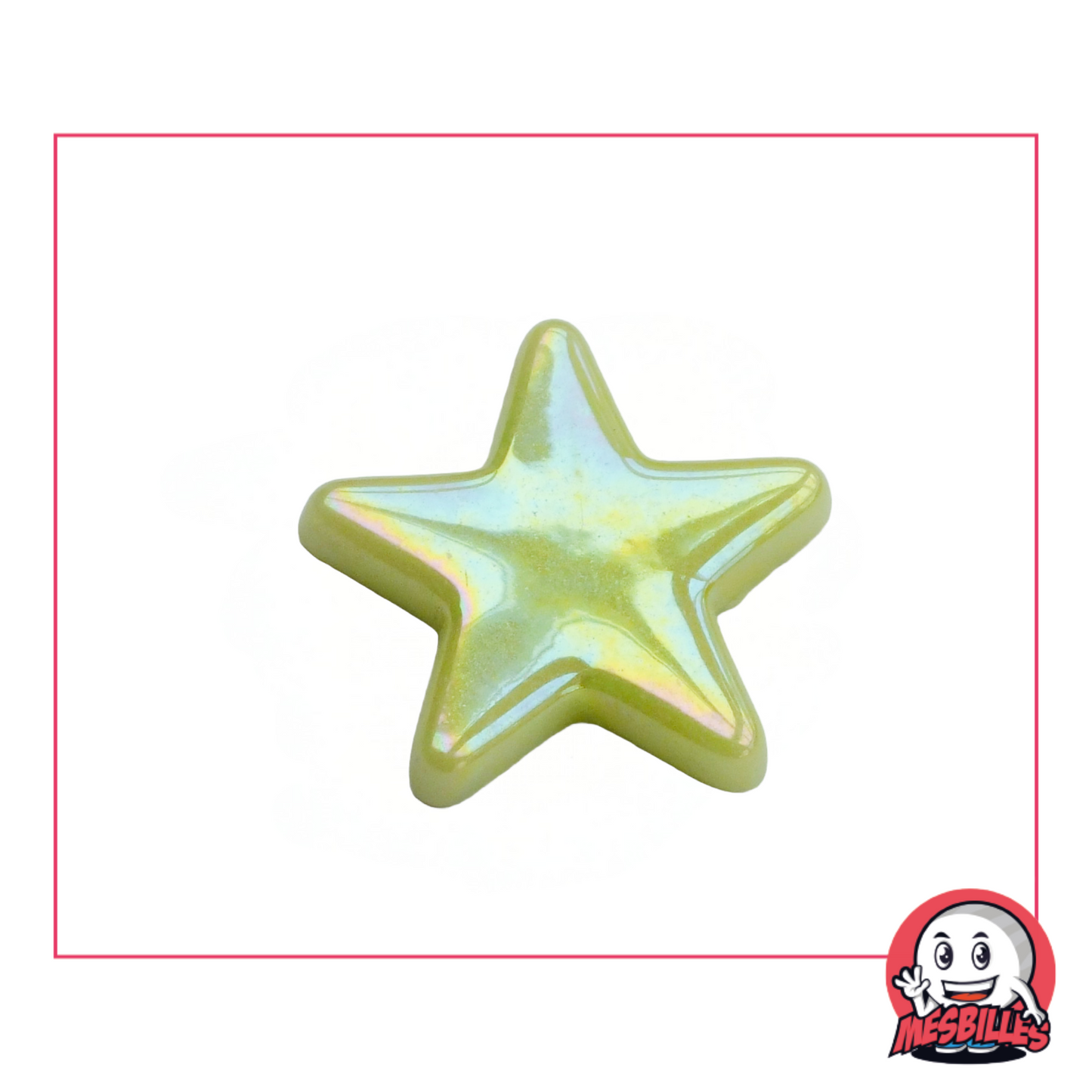 1 Extra Flat Green-Yellow Glossy Star Marble