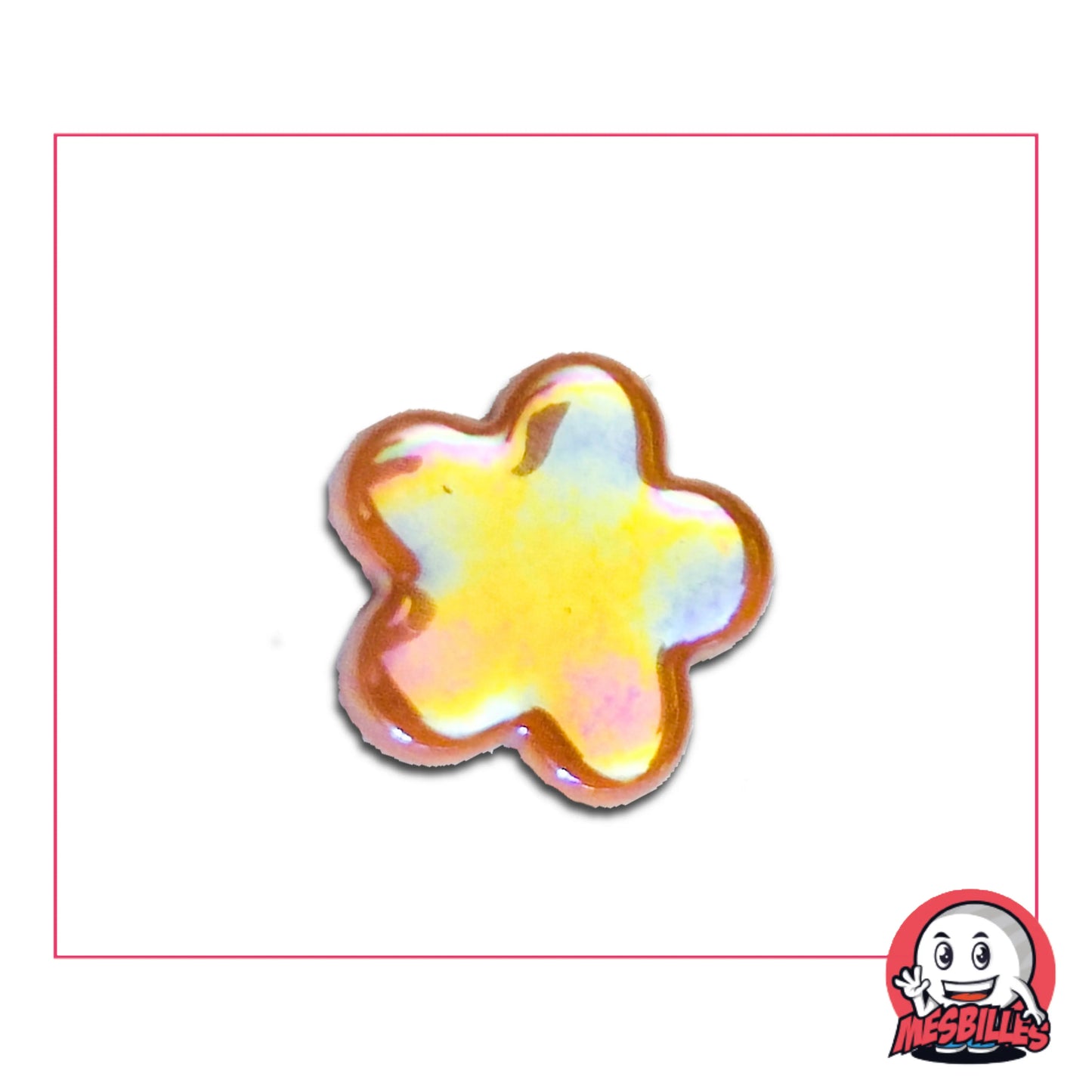 1 Glossy Ochre Flower Marble