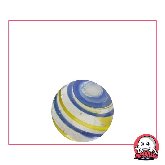 Yellow and Blue Cyclone by Kim'Play in 16 mm translucent glass - Your own weather phenomenon by My-Glassmarbles