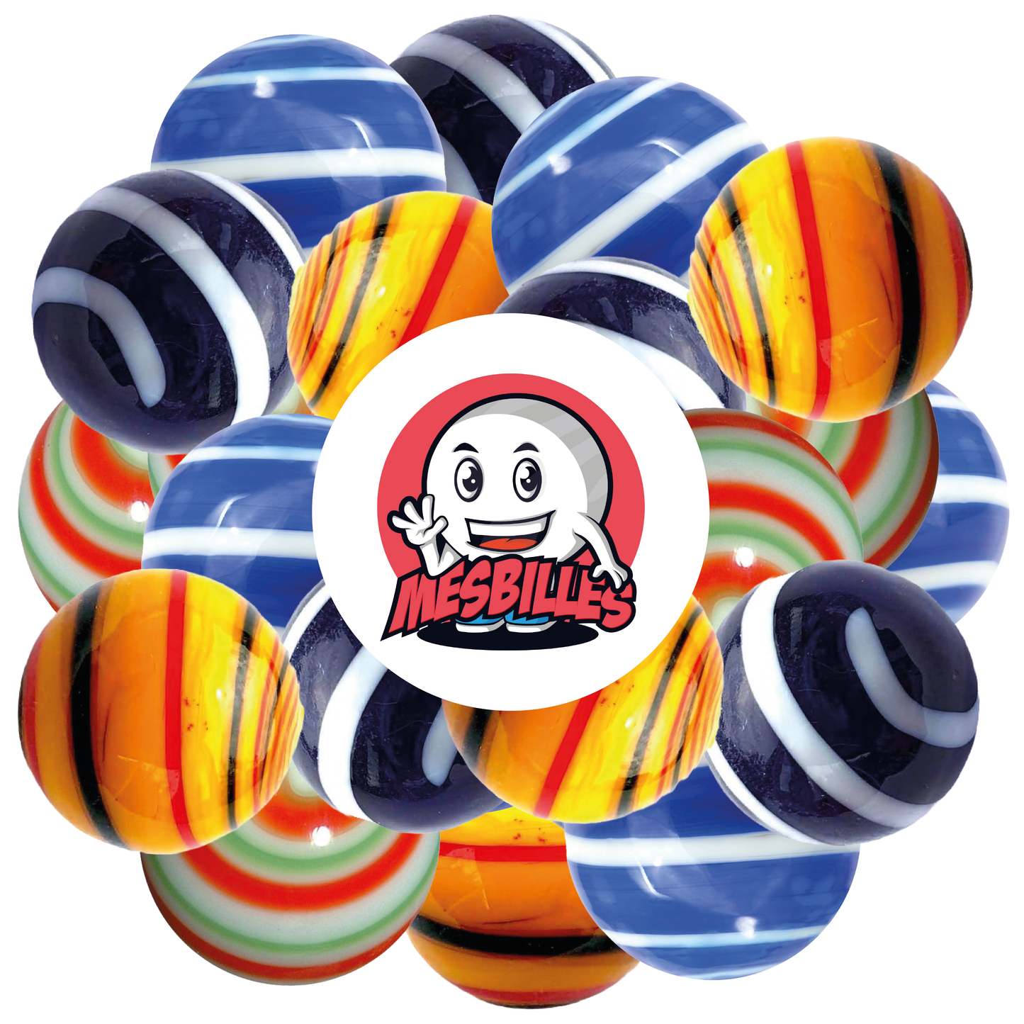 1 Marble Dark Blue Equinox Art 22 mm