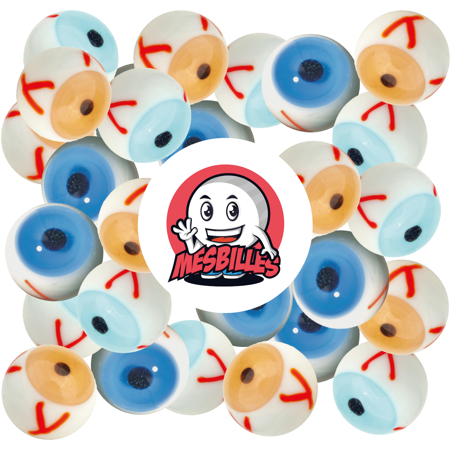 1 Marble Art Watching-You Blue 22 mm