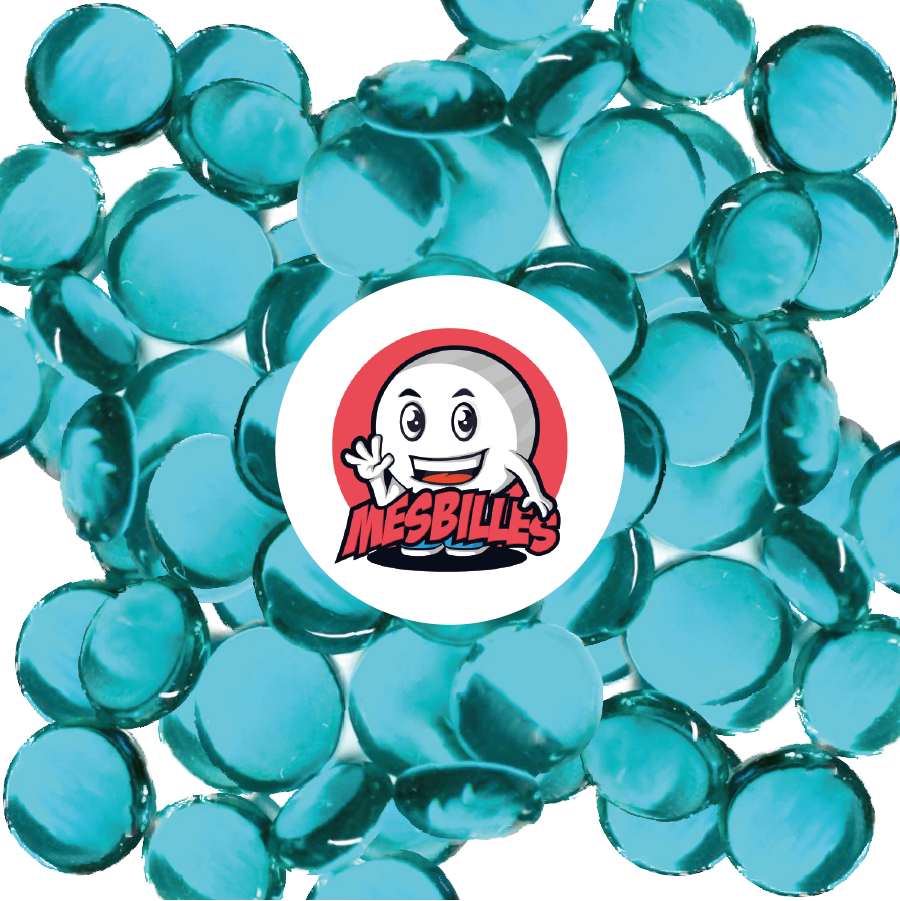 1 Flat Marble, Soft-Translucent Blue-Light 18 mm