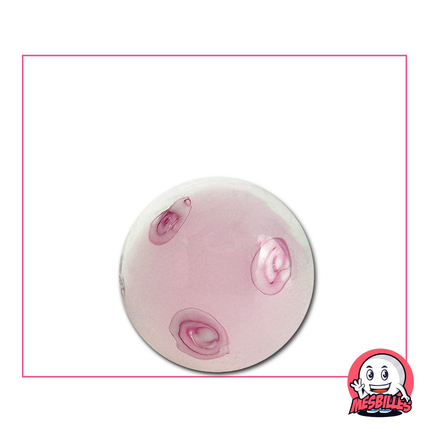 Handcrafted 22 mm Marble with a soft pink background decorated with floral motifs reminiscent of the delicate petals of the cherry blossom tree.