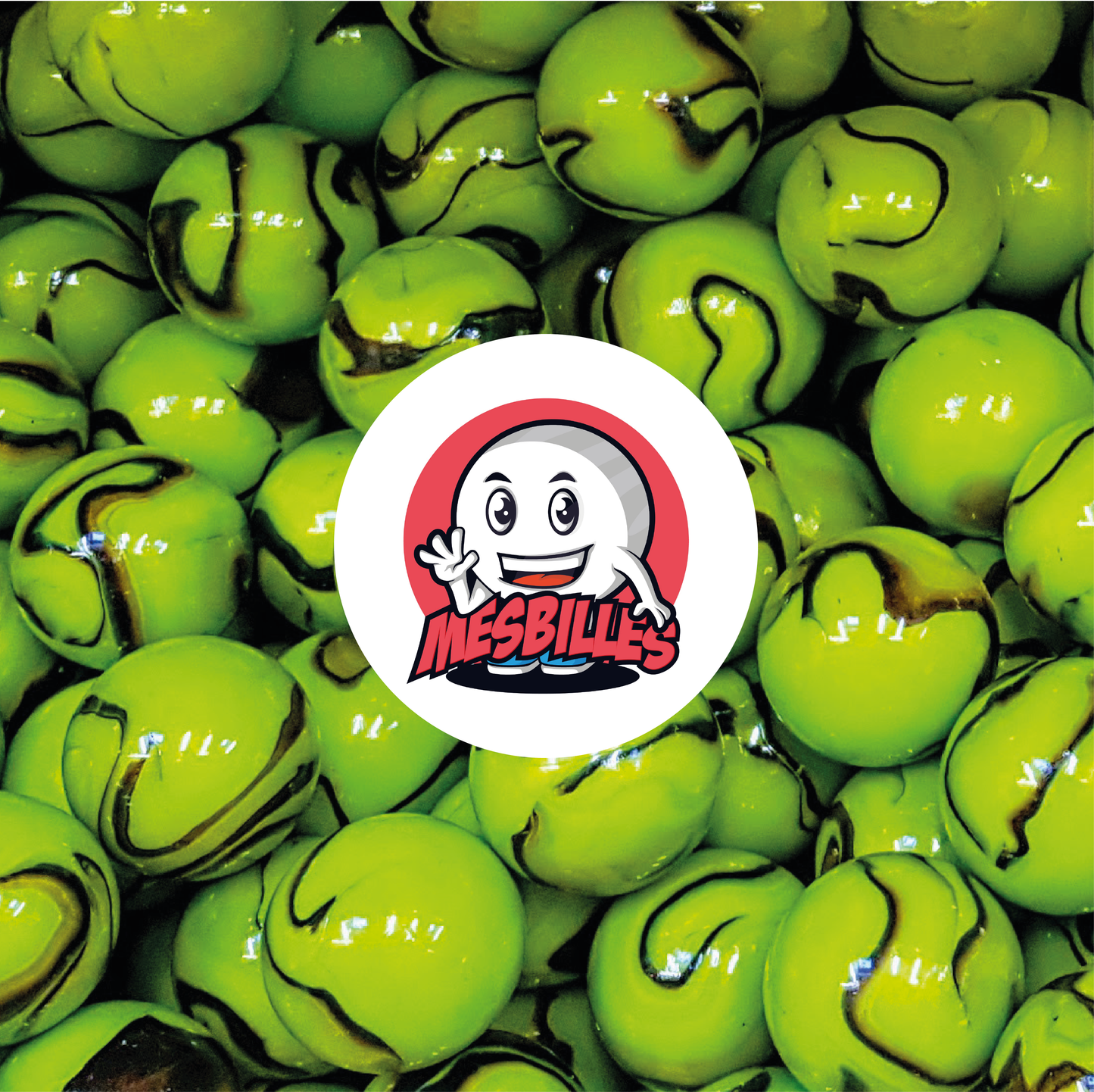 1 Marble Green-Turtle 25 mm