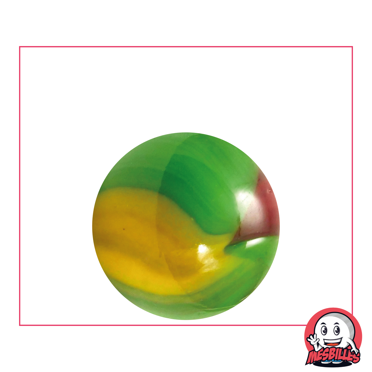 Marble Jungle 25 mm Green Yellow Brown - My-Glassmarbles