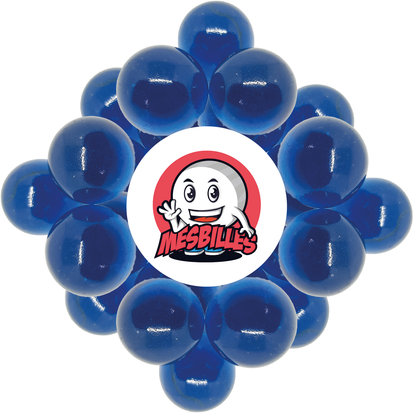 1 Blue Soft-Translucent Marble 22 mm