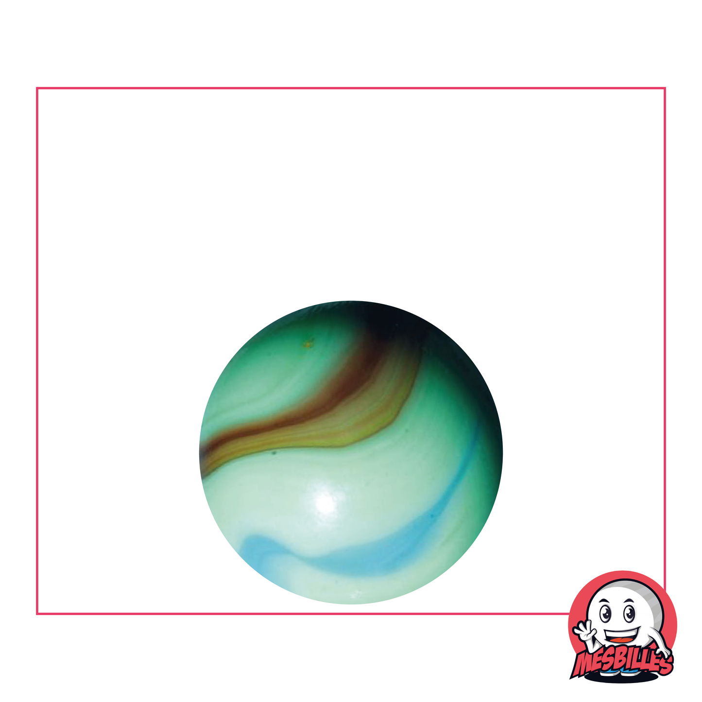 Marbles Matisse in green porcelain look with light brown and blue traces, artistic detail