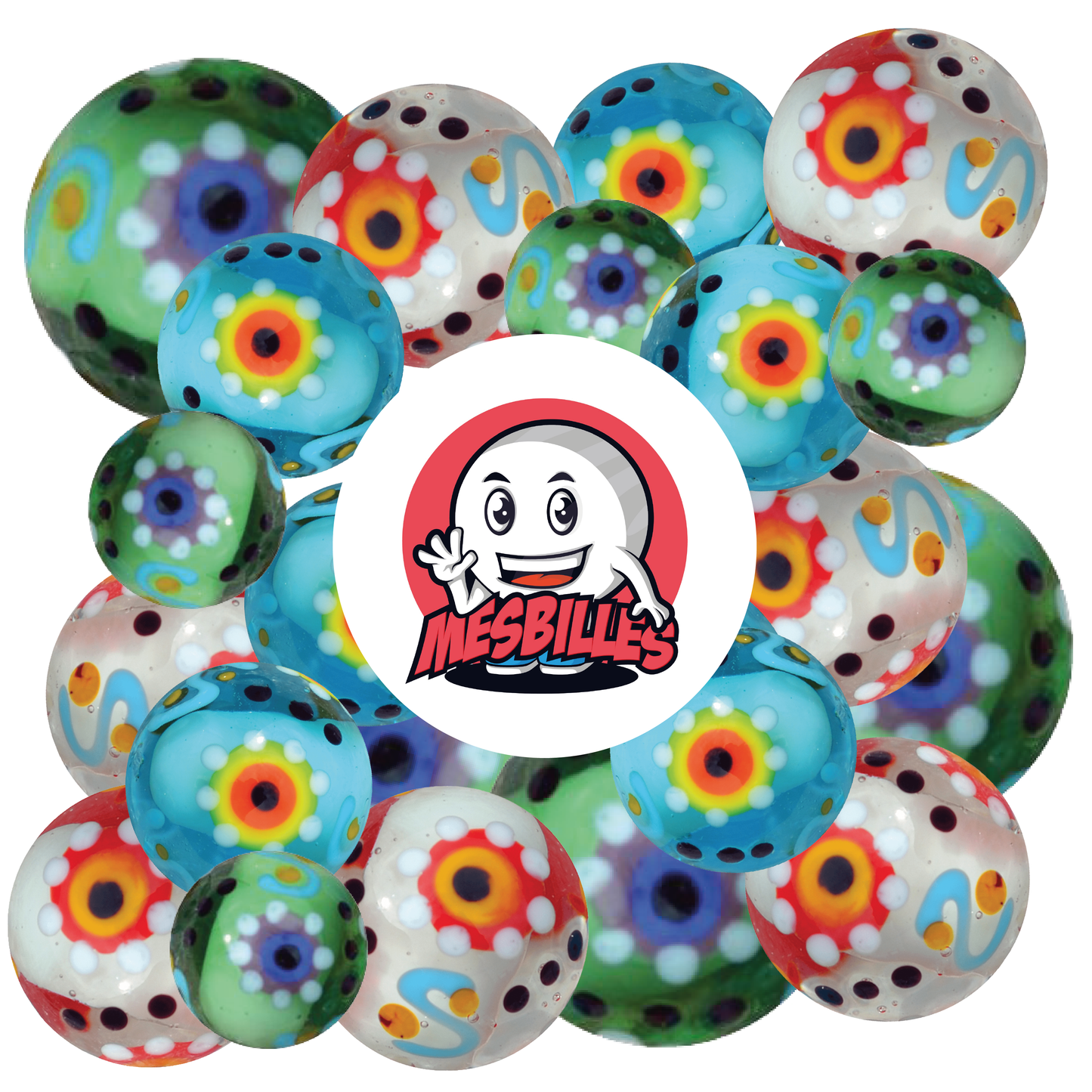 1 White Gear Art Marble 16 mm