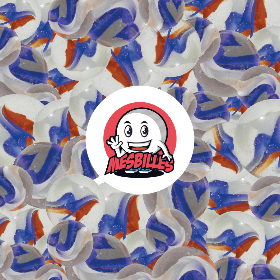 Introducing the 30 mm French Marble, like a flag in the colours of France. This Marble is available in other sizes on the My-Glassmarbles website.