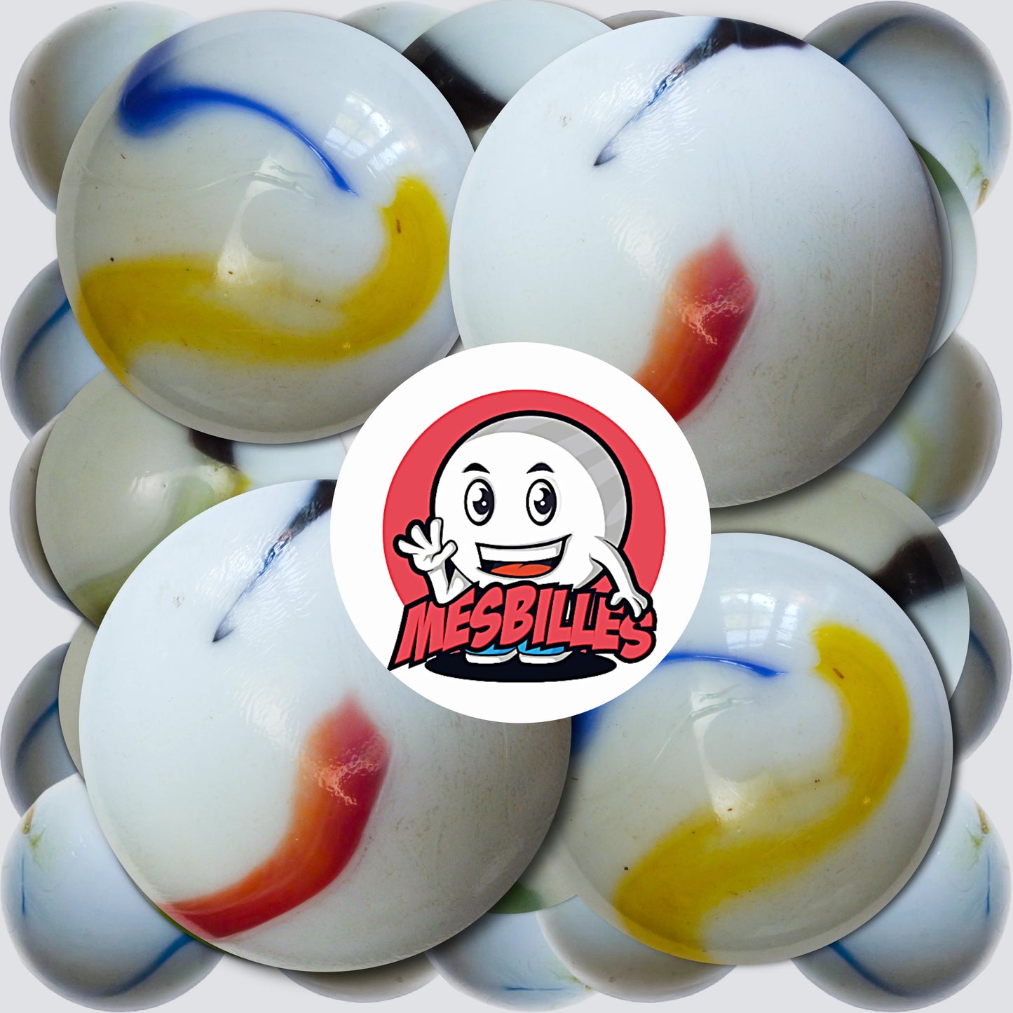 Gros plan bille porcelaine 50 mm, parfaite pour décoration