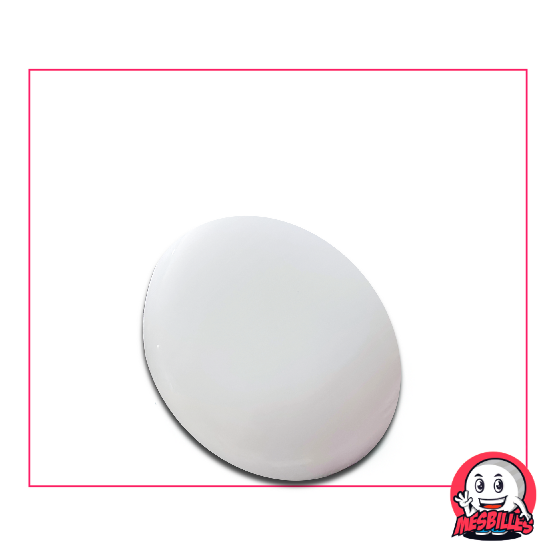 Flat Marble white matte 30 mm named Pearl Neige - sold separately on My-Glassmarbles.com