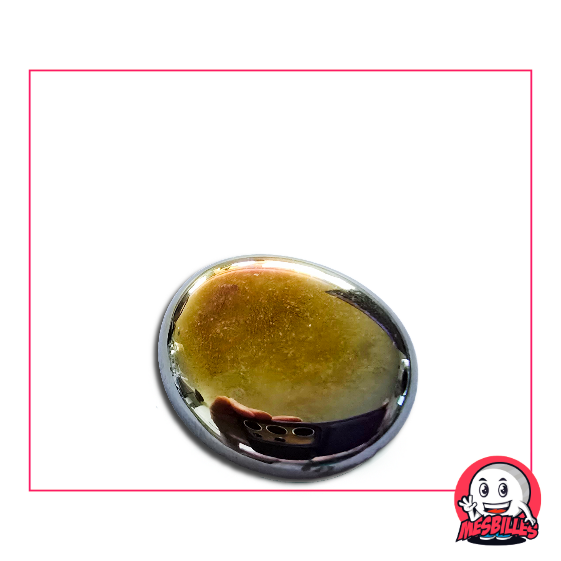 Flat Marble Opaque and Shiny 30 mm named Iridescent Petroleum - sold separately on My-Glassmarbles.com