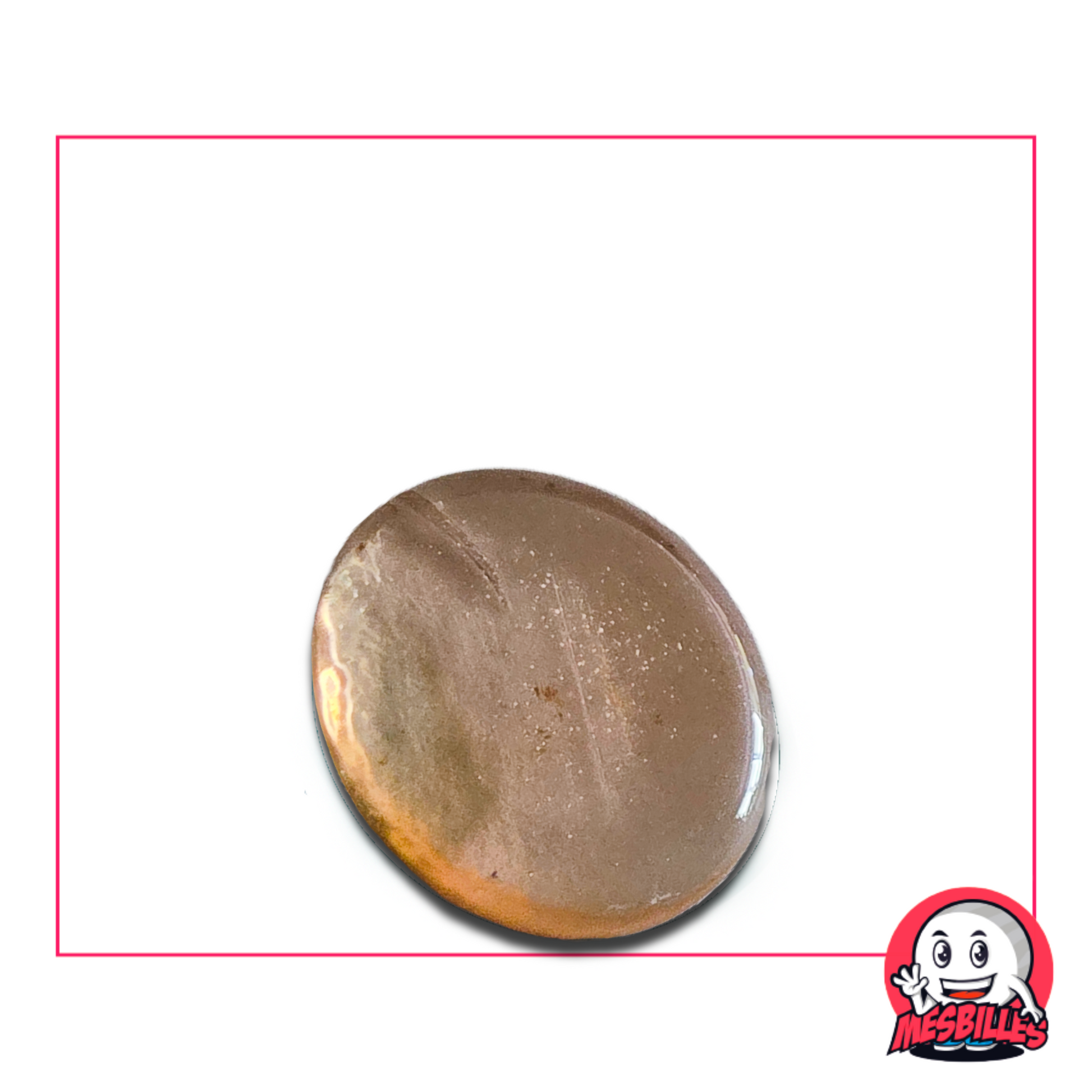 Flat Marble translucent peach colour 30 mm named Light Pêche - sold separately on My-Glassmarbles.com