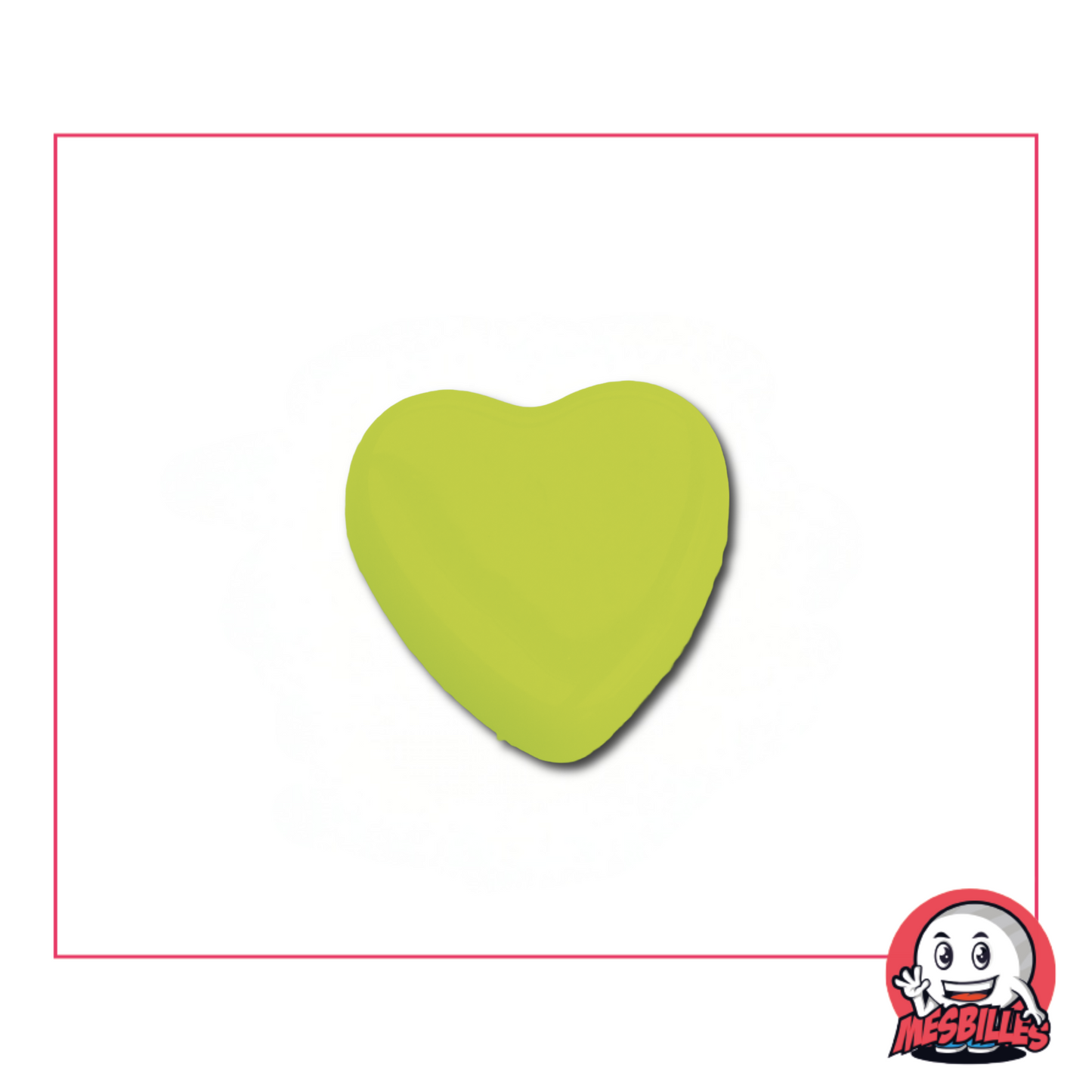 1 Extra Flat Light Green Pearl Heart Marble