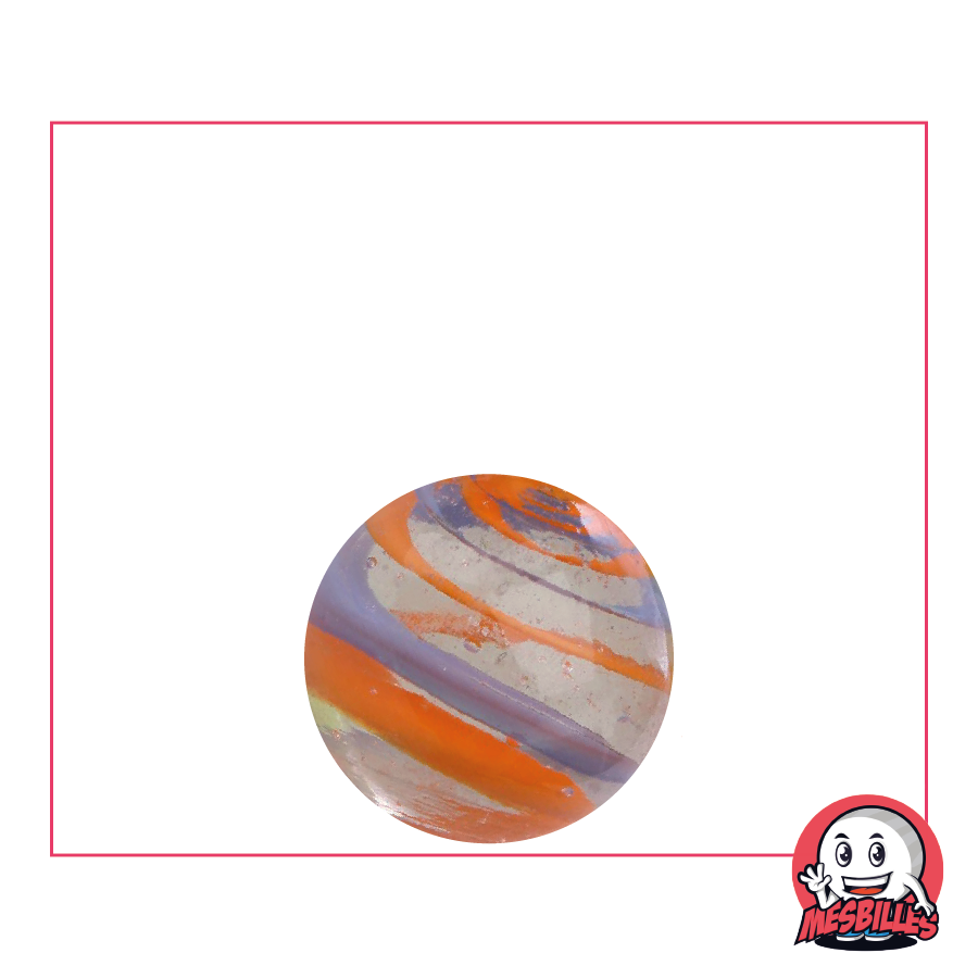 Kim'Play Cyclone Orange and Blue in 16 mm translucent glass - Pocket meteorology by My-Glassmarbles