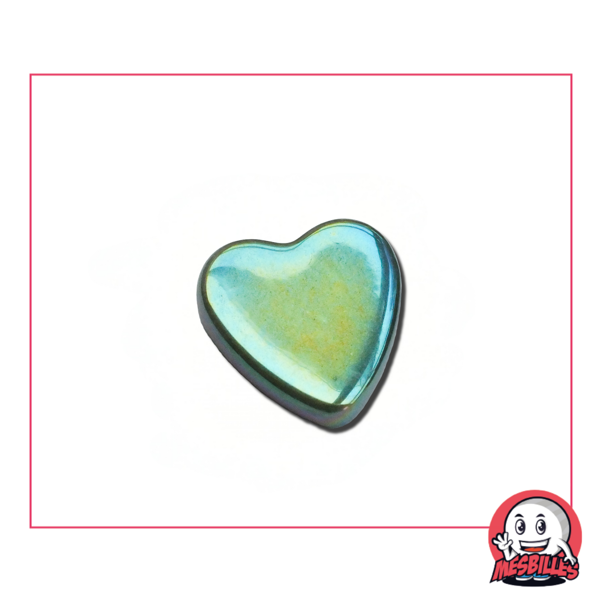 1 Marble Heart Green Glossy extra-flat