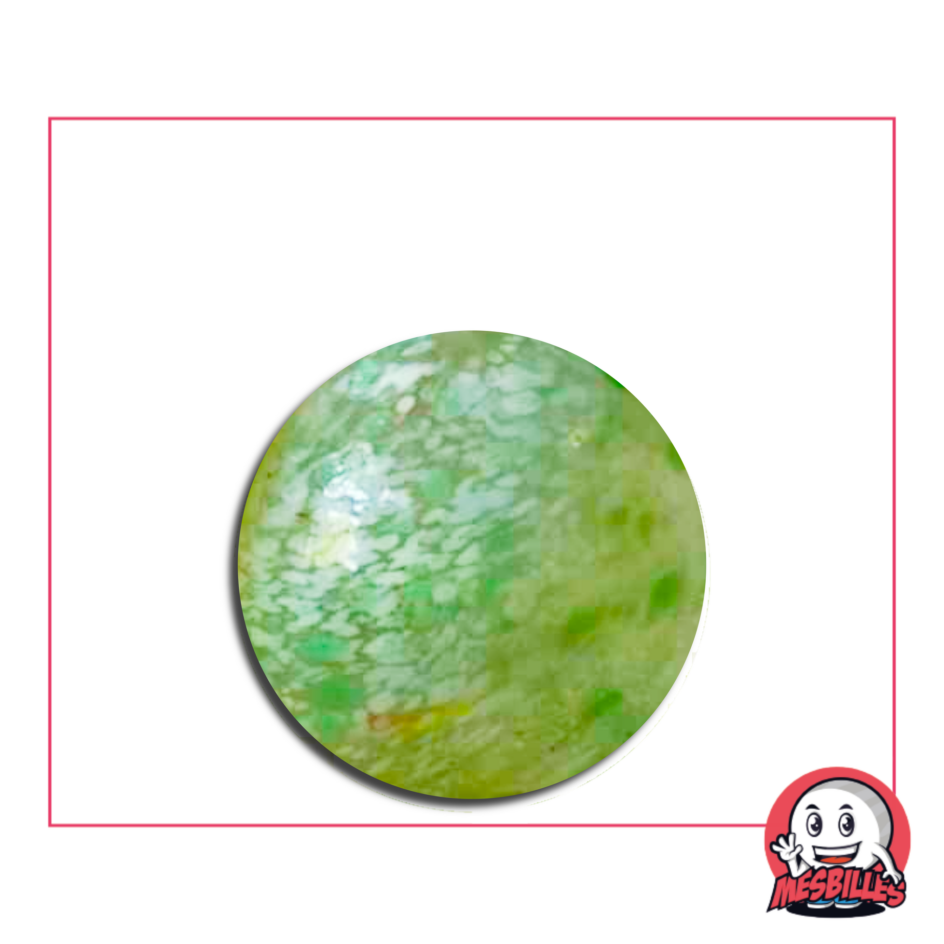 25 mm Green Speckled Marble - pearlescent effect and luminous reflections, perfect for artistic creations or nature-themed collections.