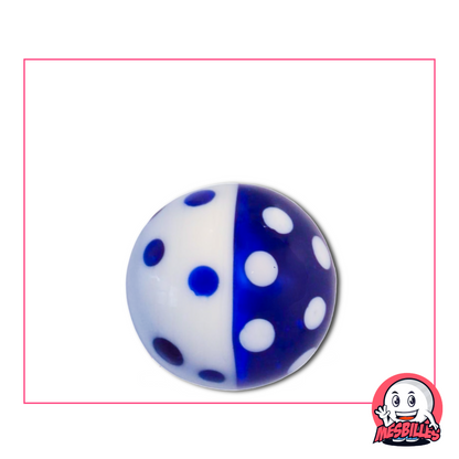 Art Marbles midnight blue and white 22 mm, sailor pattern with night dots