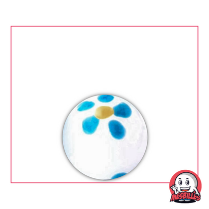 1 Marble Daisy White and Blue 16 mm