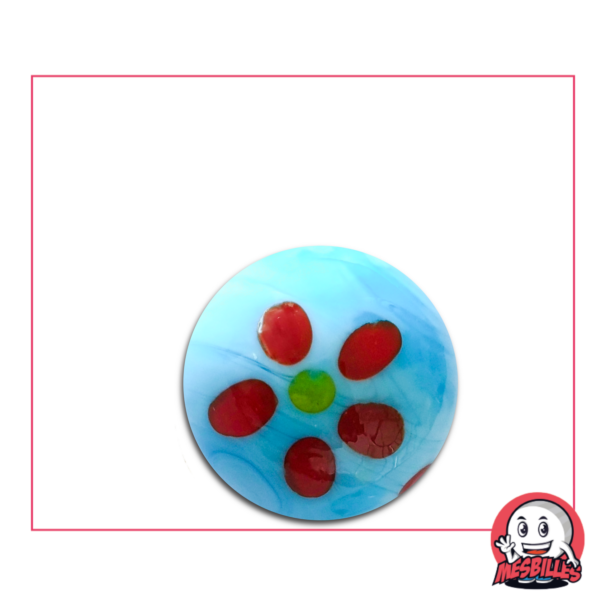 A touch of floral petals on a blue background, for lovers of delicate marbles.