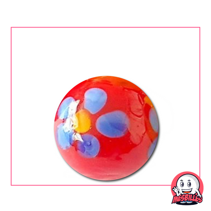 The Red 25 mm Daisy Marble is an art marble, made by craftsmen.