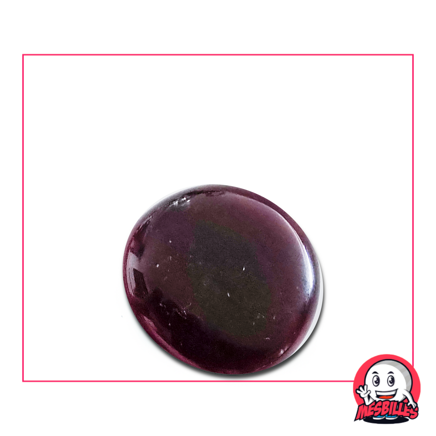 Flat Marble translucent light violet 30 mm named Light Violet Light - sold individually on My-Glassmarbles.co.uk