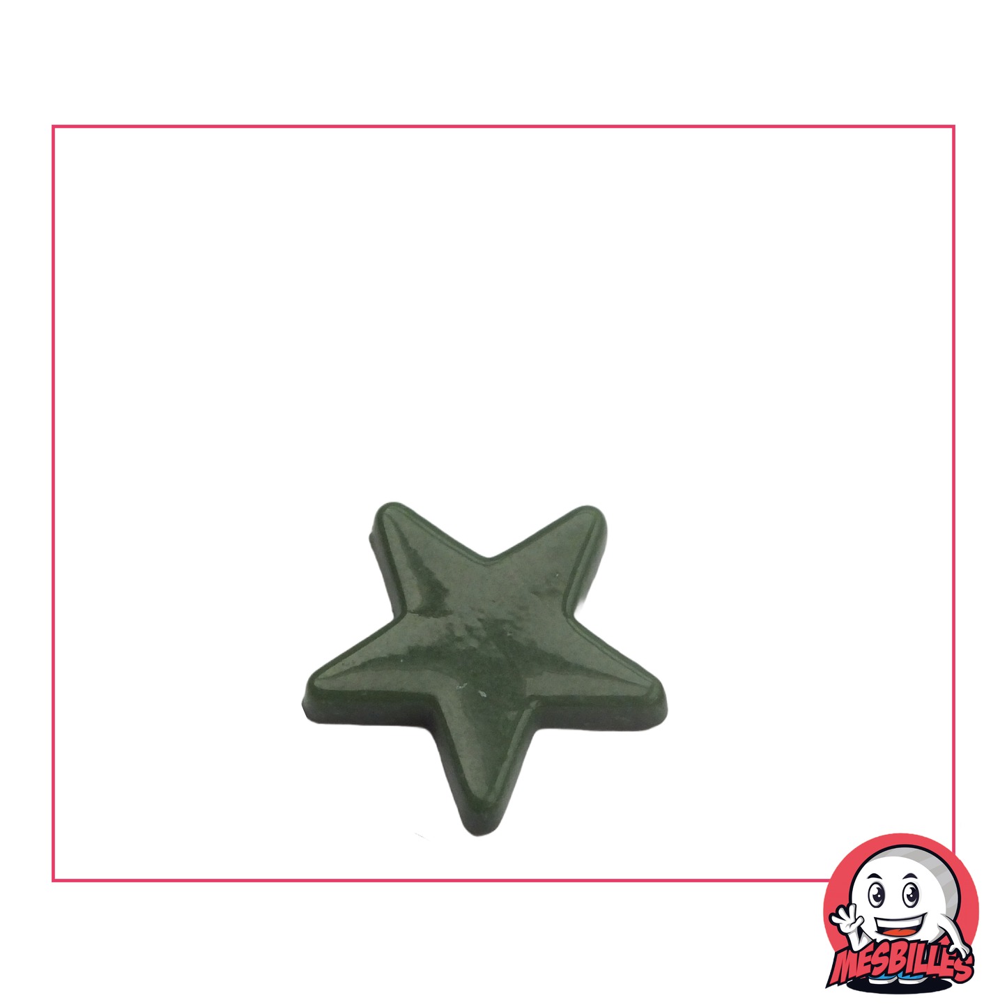1 extra-flat Dark Green Pearl star marble