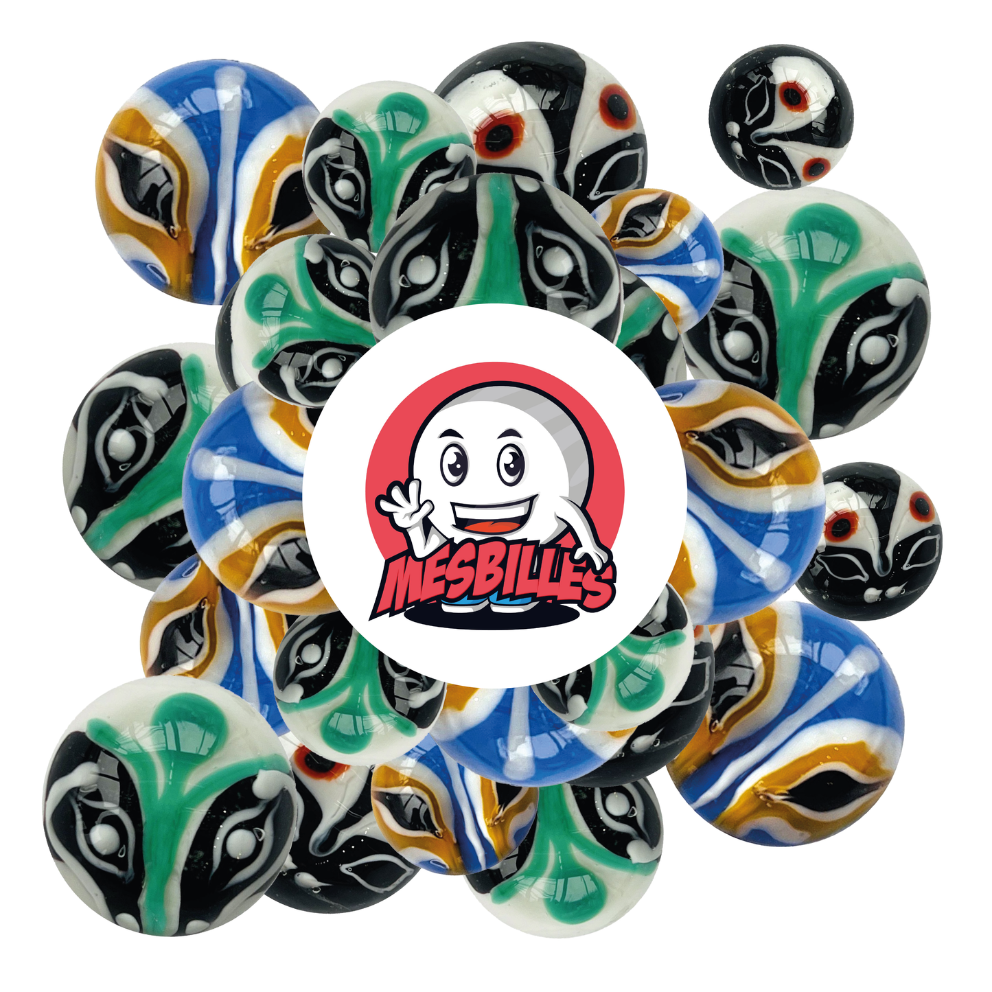 1 Blue Aloa Art marble 22 mm