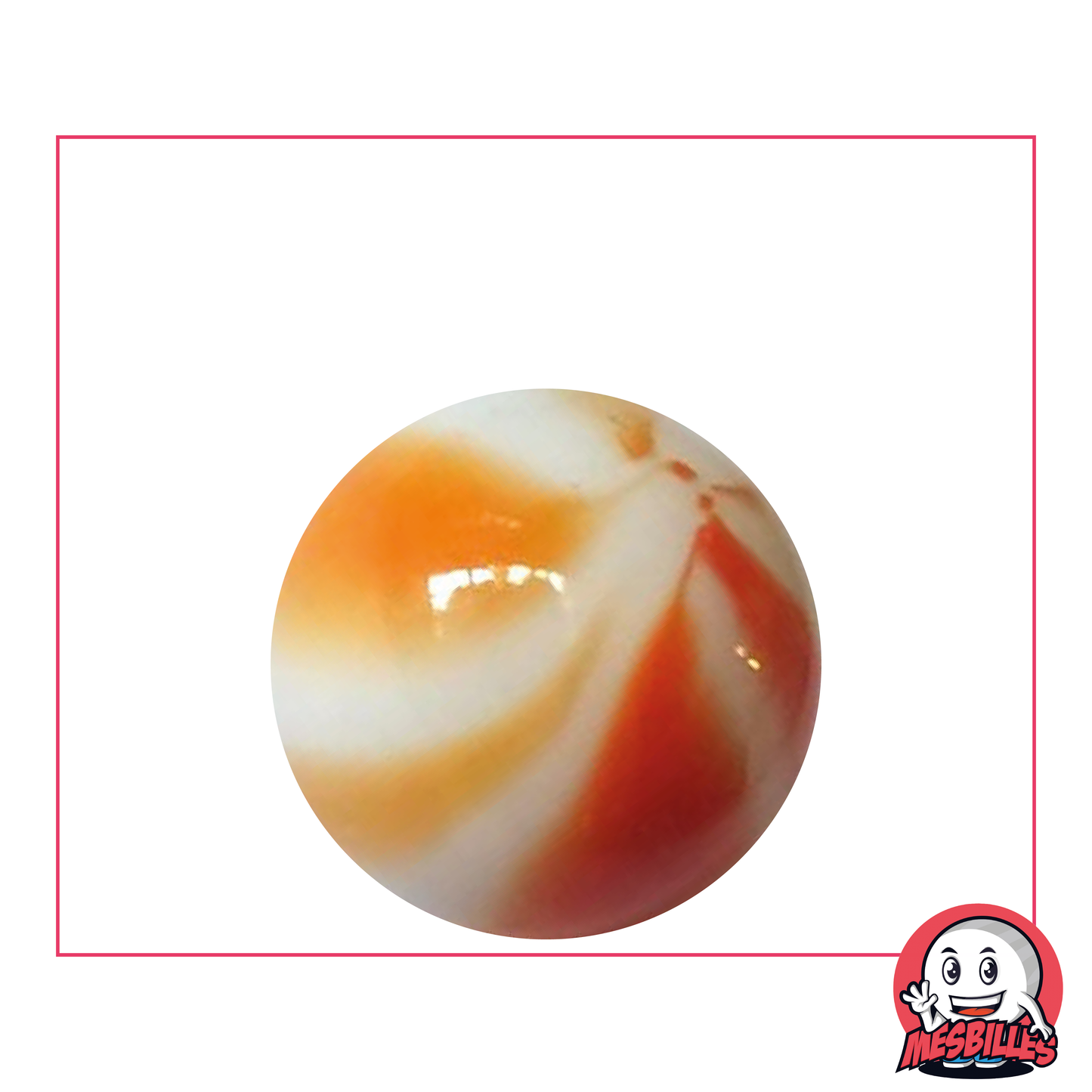 1 Orange Harlequin marble 25 mm