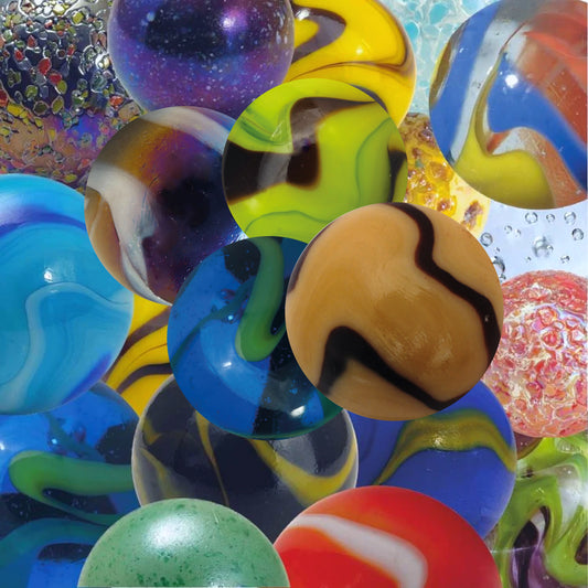 Pack of 25 Large Marbles in glass