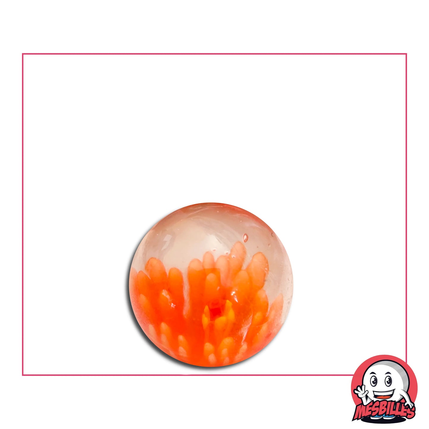 1 Marble Art Flower 3D Orange 16 mm