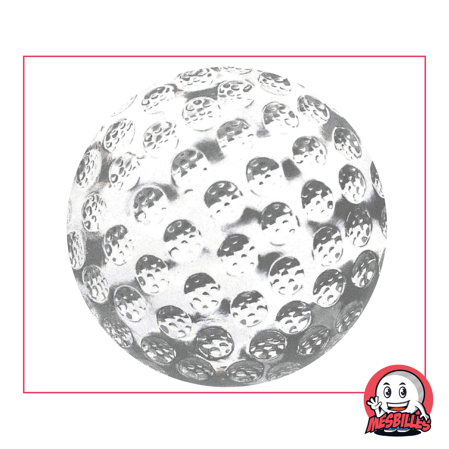 1 Crystal Golf Ball Marble 50 mm