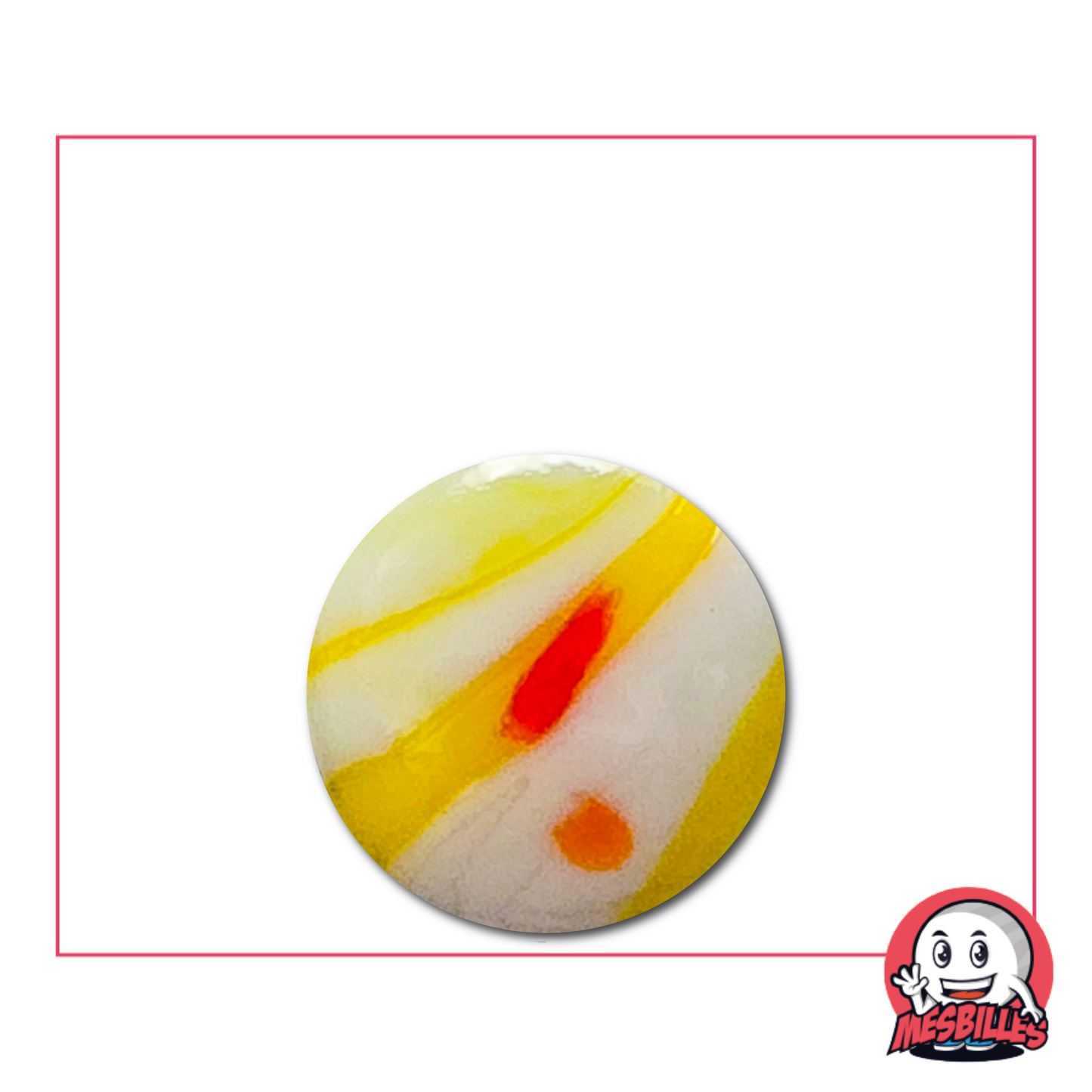 Yellow Big Bang Marbles 16 mm - vivid hue and bright texture like a solar explosion