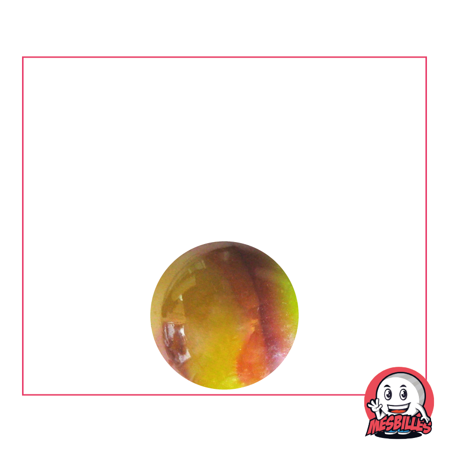14 mm Dragon Marble - Incredible Combination of Yellow and Red in Opaque and Shiny Glass - My-Glassmarbles