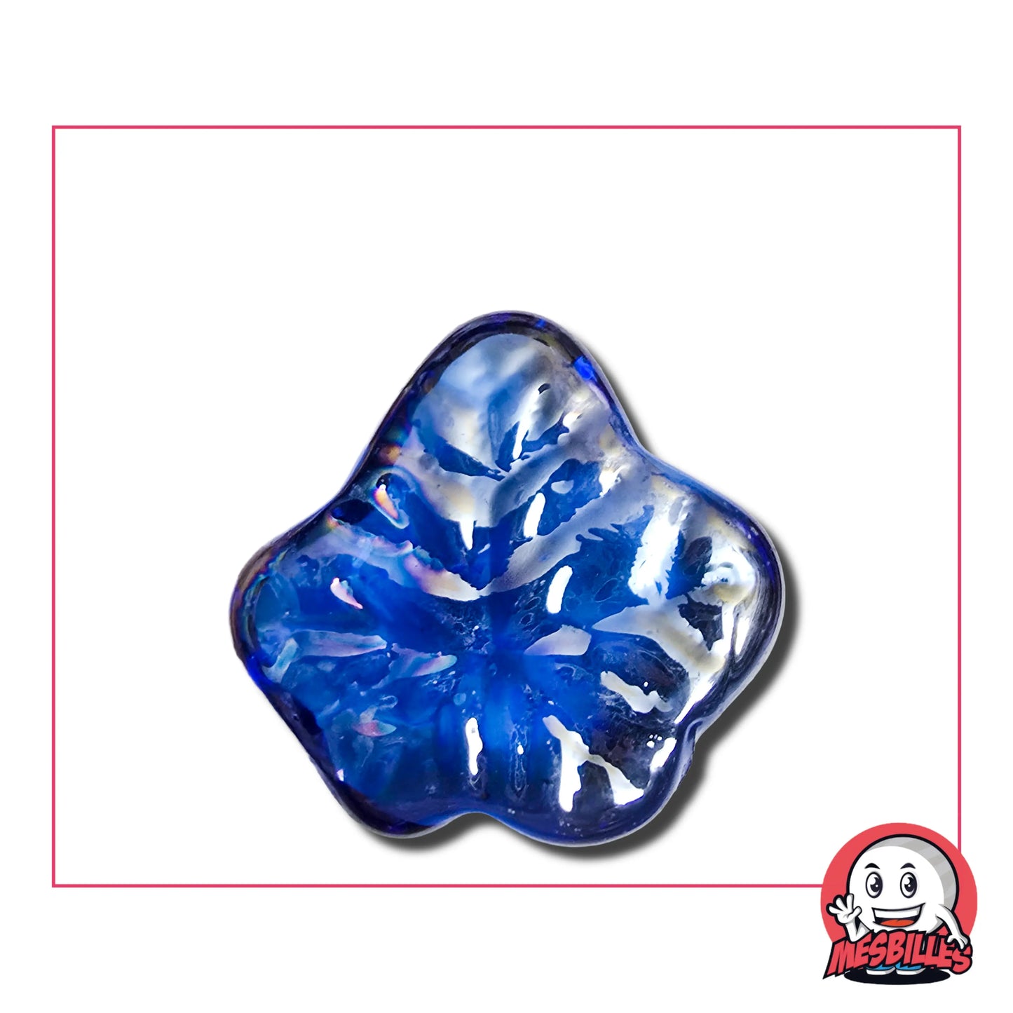 Bille Forme Feuille d'érable en verre Bleu-Nuit.