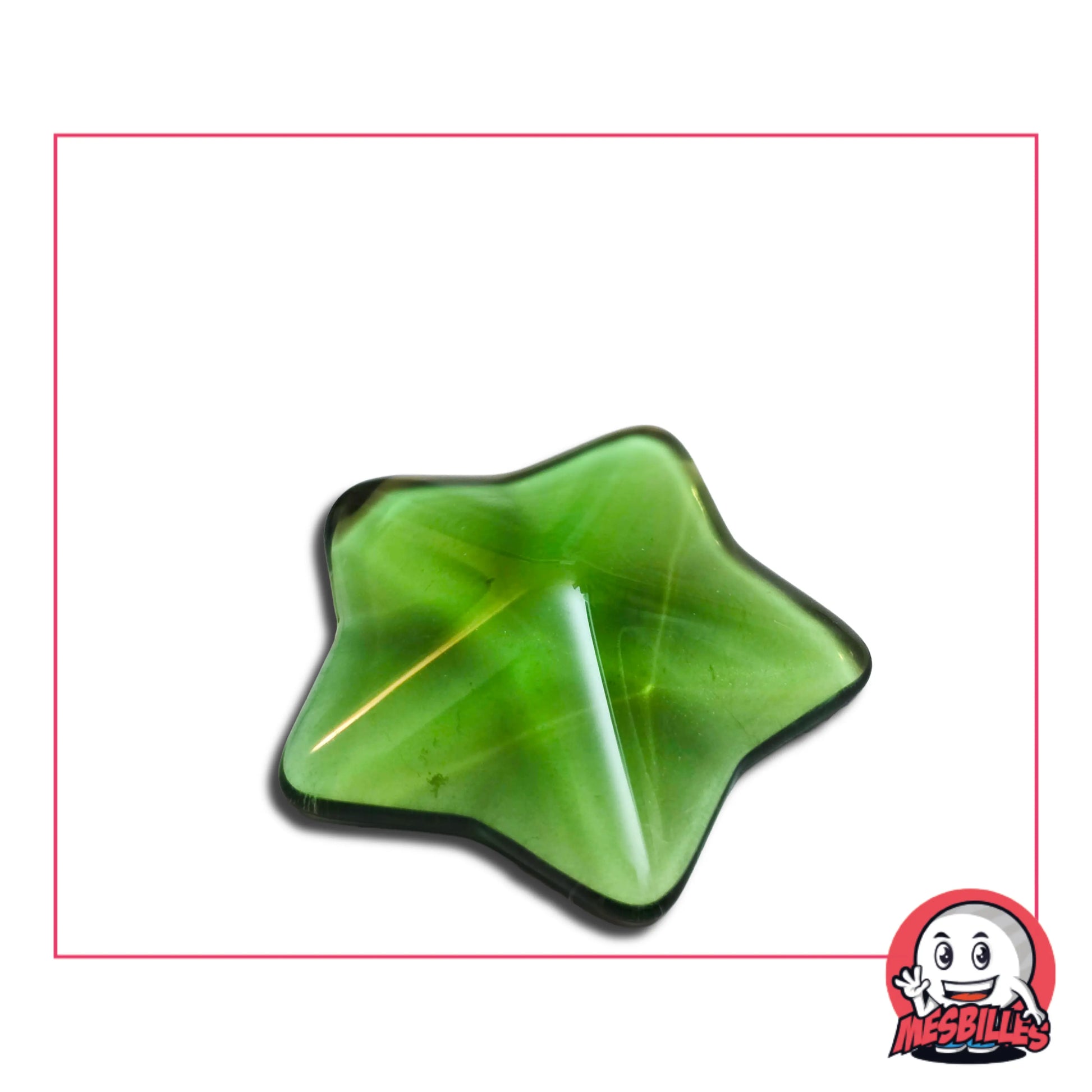 Bille Extra-Plate Arapède Vert en Verre Translucide - Décoration et Jeu Amusant - MesBilles