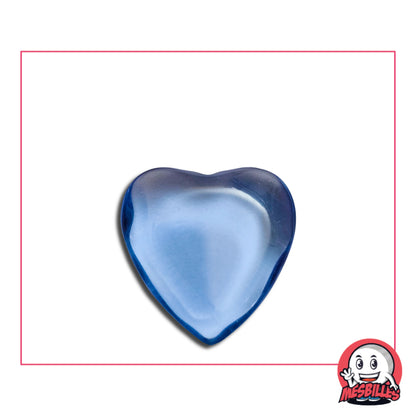 Bille Extra-Plate Cœur en Verre Translucide Bleu-Clair - MesBilles