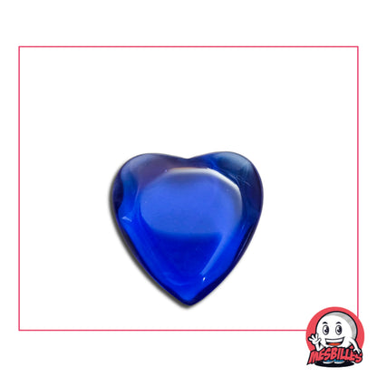Bille Extra-Plate Cœur en Verre Translucide Bleu-Foncé - MesBilles