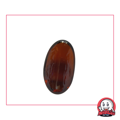 Amber-coloured Marble Bead Gousse in translucent glass, 25x15 mm, ideal for adding a warm touch to any artistic creation or decoration.
