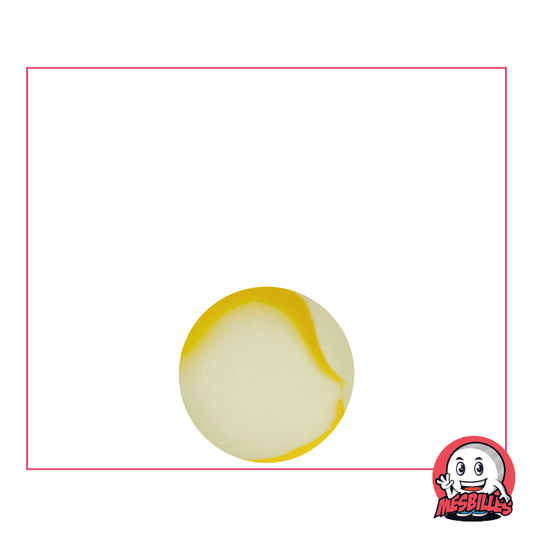 My-Glassmarbles - Frosted Glass Marble with Yellow Stripe 14 mm