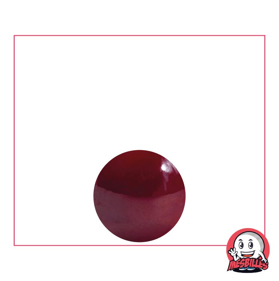 Marble Glossy 14 mm - Opaque Glass and Red Shiny