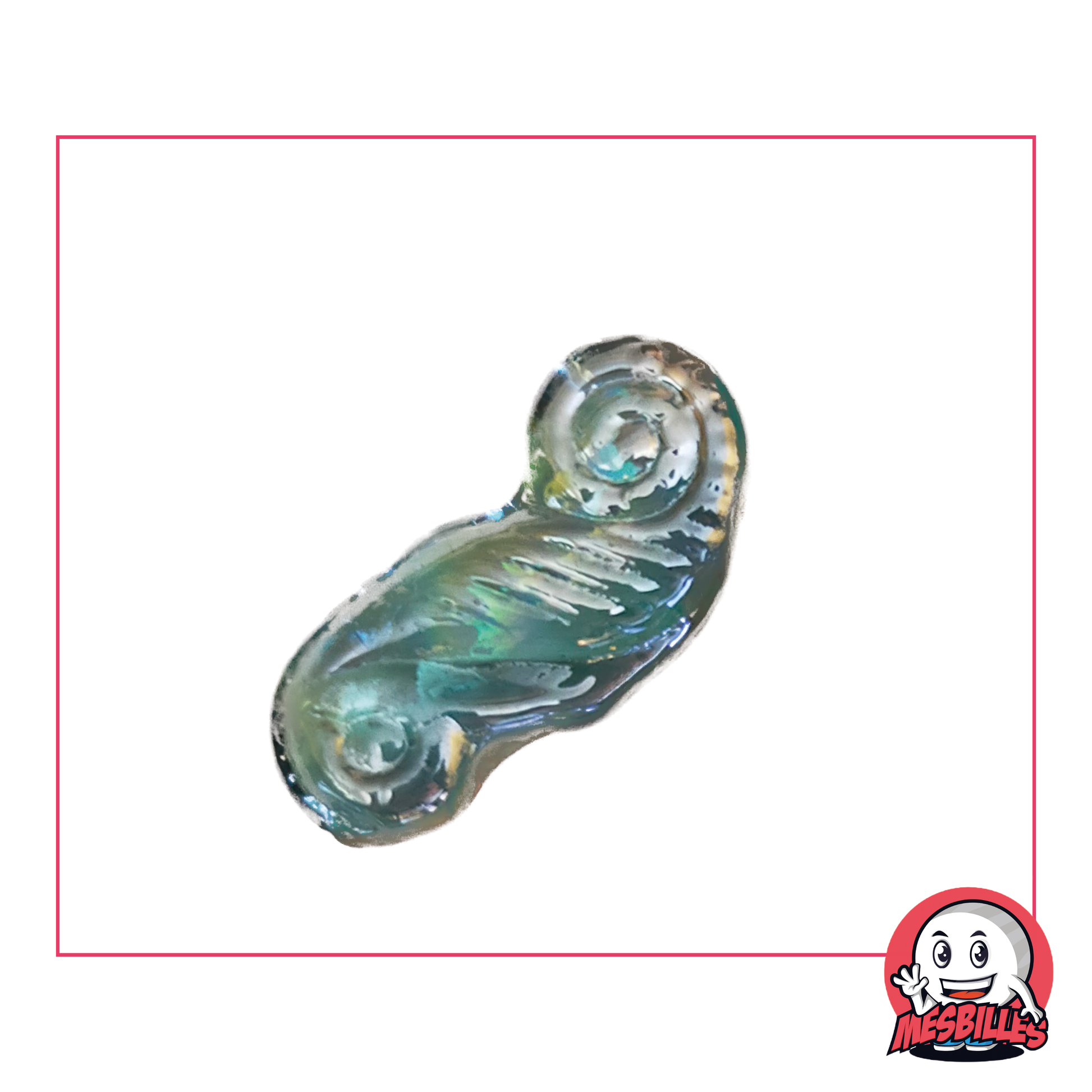 Light Blue Shaped Marble Seahorse, unique My-Glassmarbles decorative marble, ideal for collections and artistic creations.