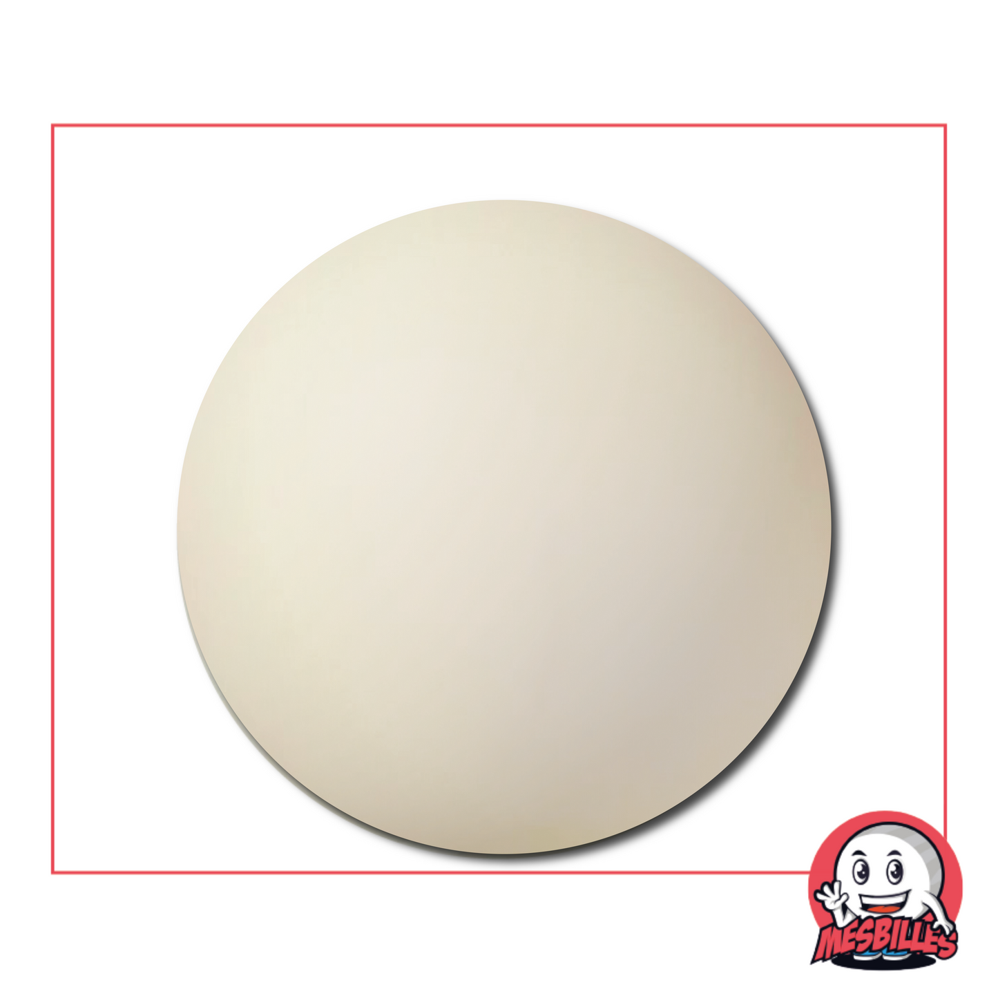 Photo of a 40 mm round white Iceberg marble, matt and Frosted, sold individually on My-Glassmarbles.