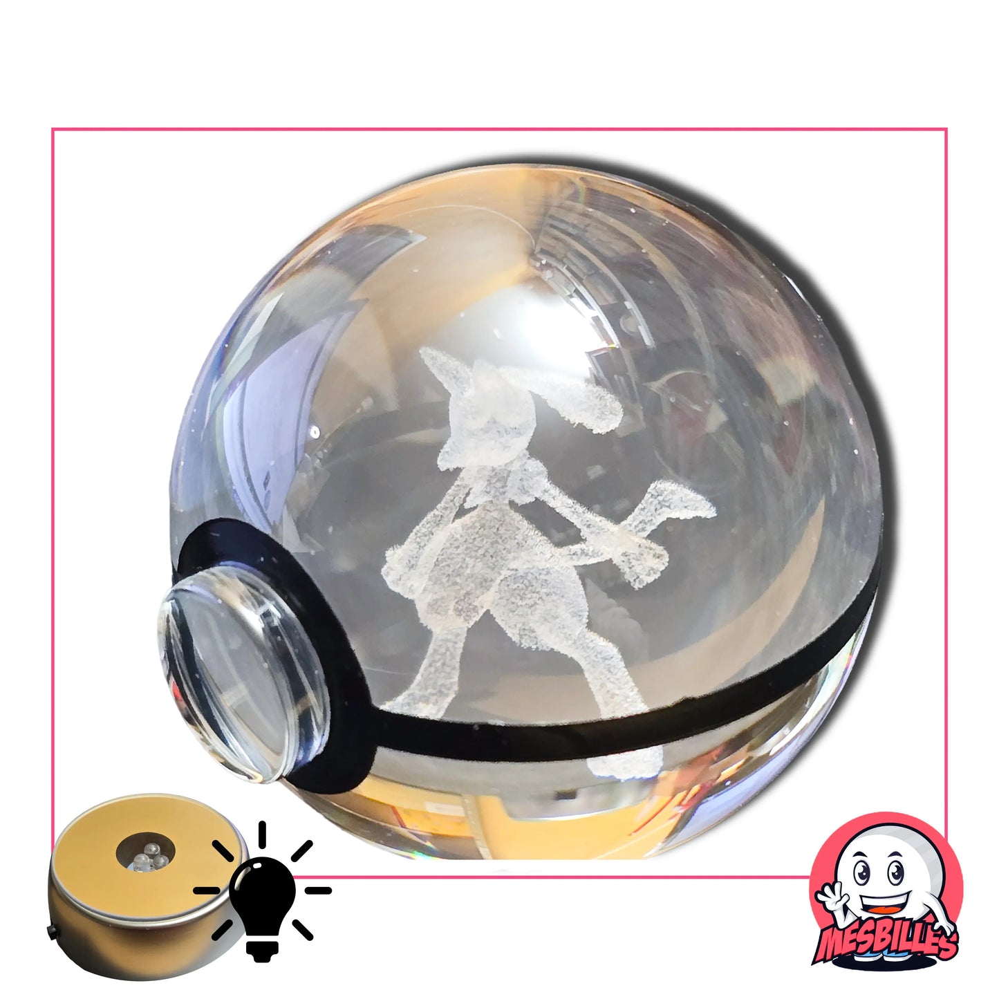 Support lumineux et sa bille Lucario&nbsp;50 mm version « Dresseur » : attrapez-la avant qu’elle ne s'échappe ! ⚡