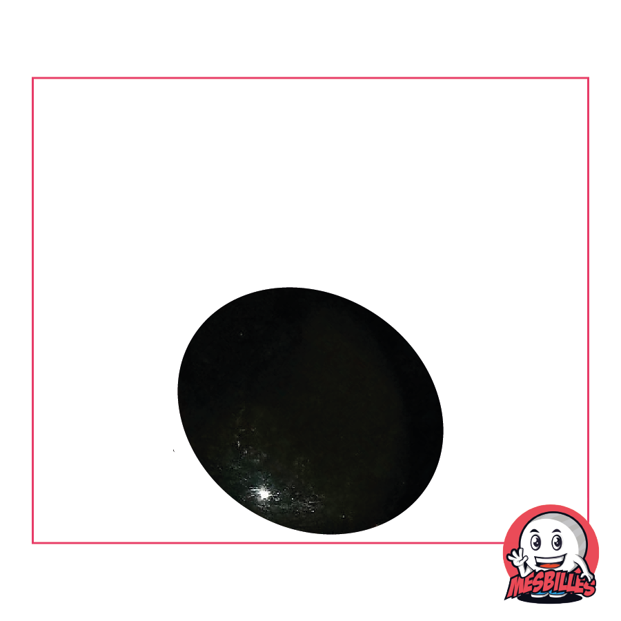 Large Flat Marble in glass, My-Glassmarbles collection in shiny black and opaque, flat glass pebble