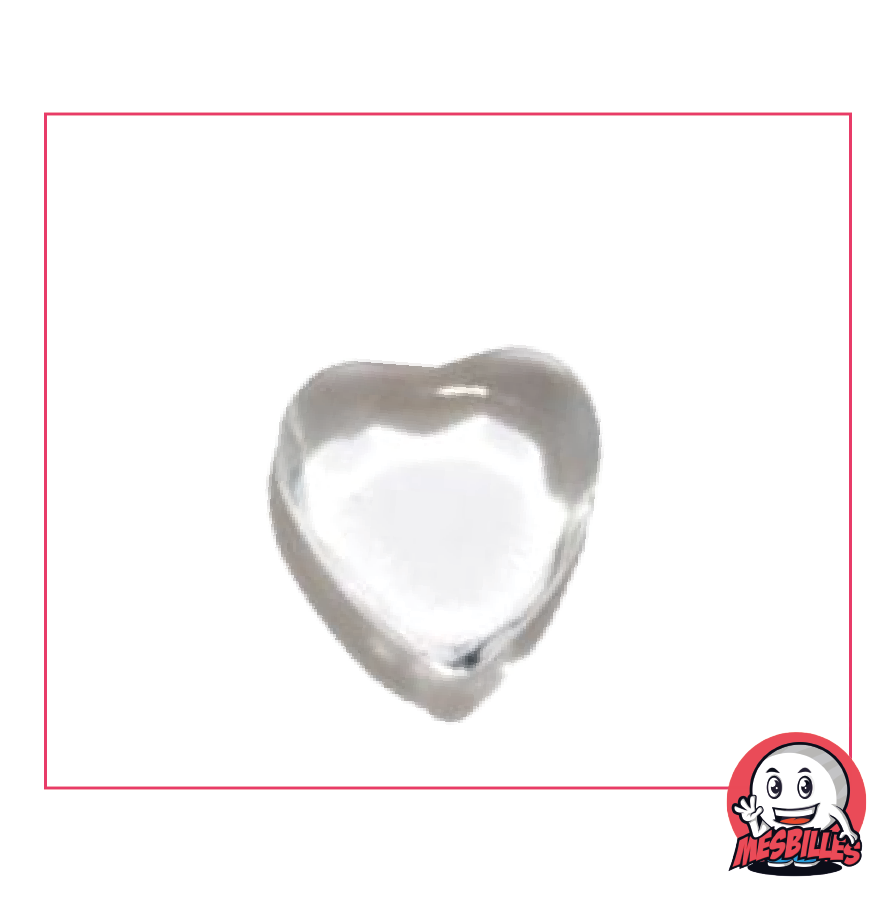 Heart Extra-Flat Marble in Translucent Crystal Glass - My-Glassmarbles