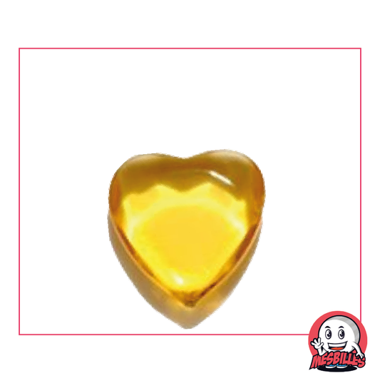 Yellow Translucent Glass Extra-Flat Heart Marble - My-Glassmarbles