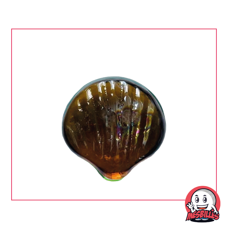 Shell Marble Amber Translucent Glass - Exotic Decoration and Games - My-Glassmarbles